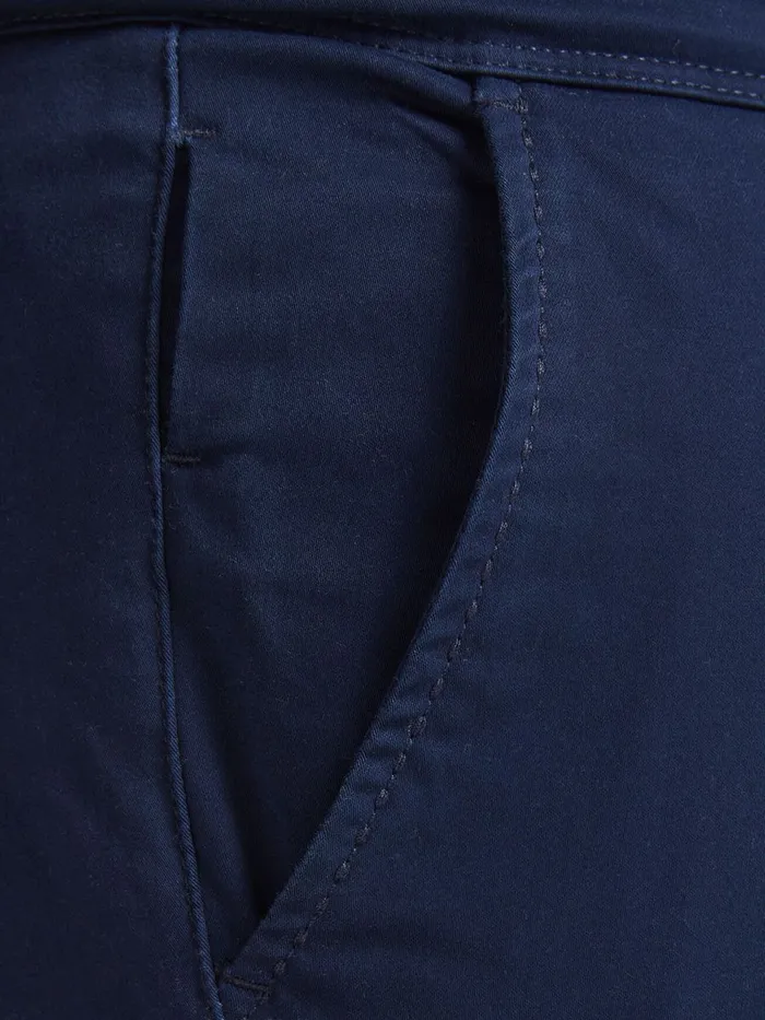 Trousers JACK and JONES Mens MARCO PLUS SIZE CHINOS Blue Navy Blazer
