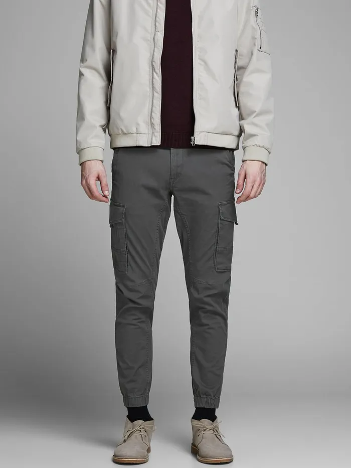 Trousers JACK and JONES Mens PAUL FLAKE AKM 542 CARGO PANTS Grey Asphalt Popular Trousers JACK and JONES Mens PAUL FLAKE AKM 542 CARGO PANTS Grey Asphalt Popular