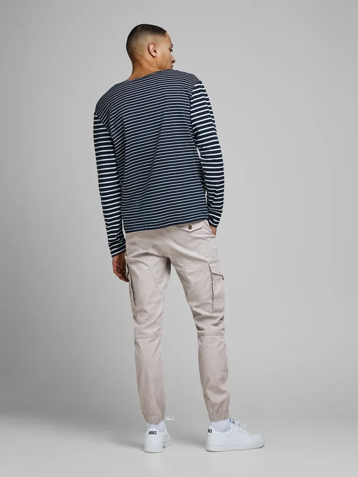 Trousers JACK and JONES Mens PAUL FLAKE AKM 542 CARGO TROUSERS Grey Drizzle