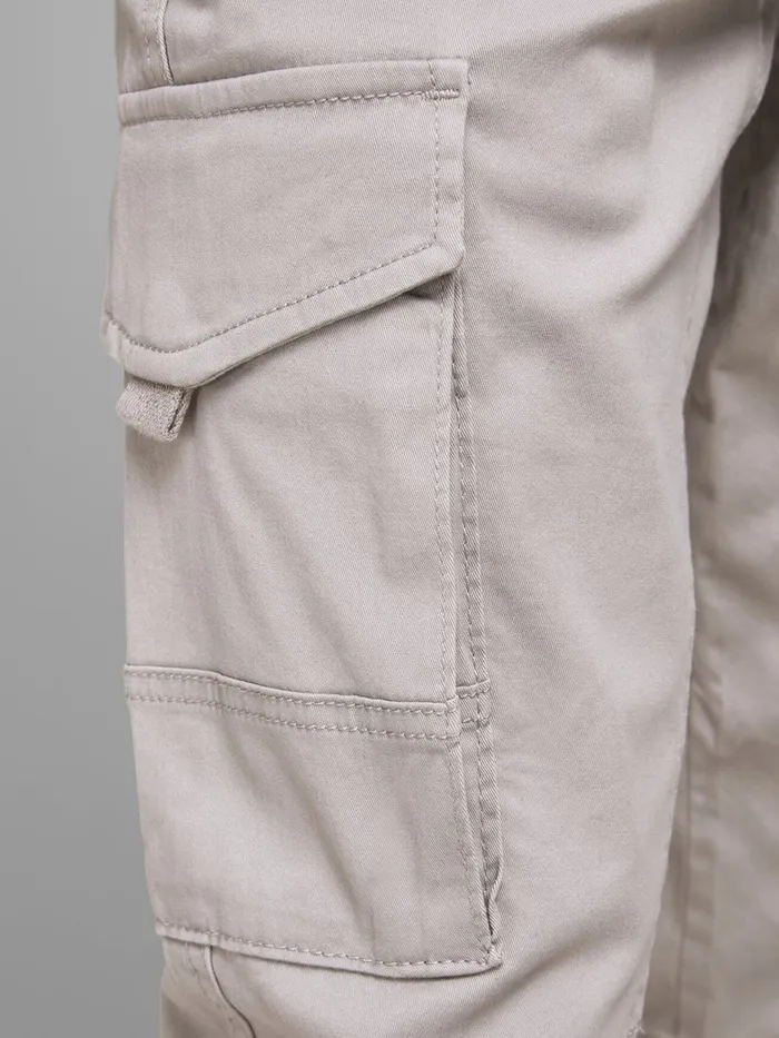 Trousers JACK and JONES Mens PAUL FLAKE AKM 542 CARGO TROUSERS Grey Drizzle
