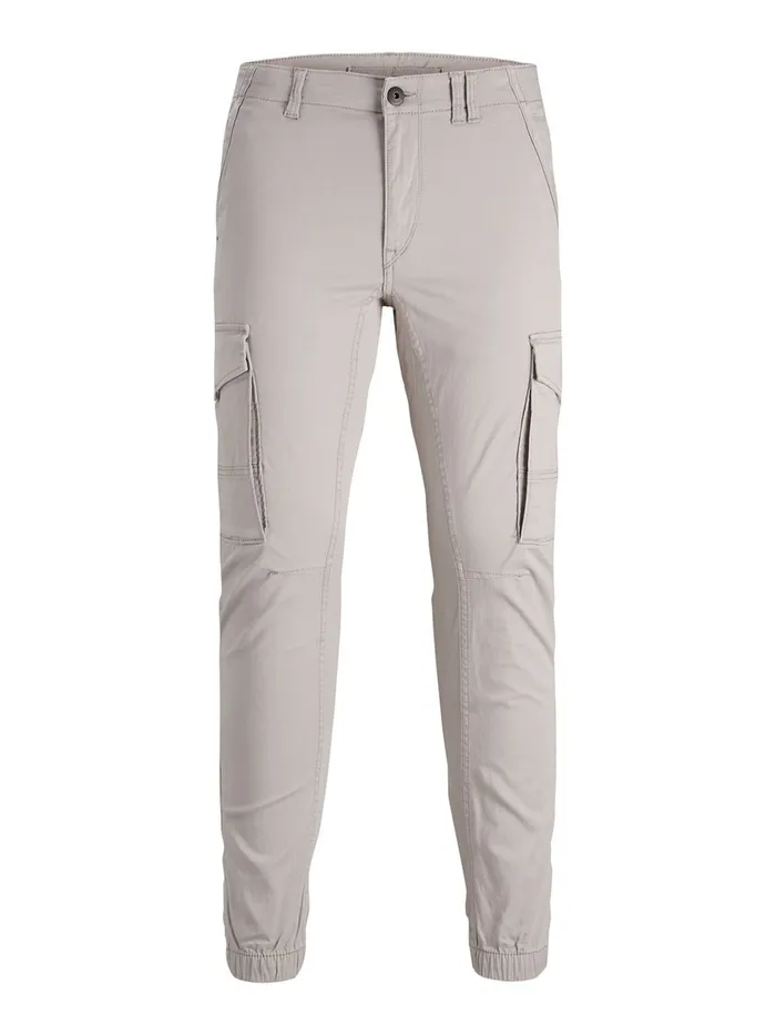 Trousers JACK and JONES Mens PAUL FLAKE AKM 542 CARGO TROUSERS Grey Drizzle