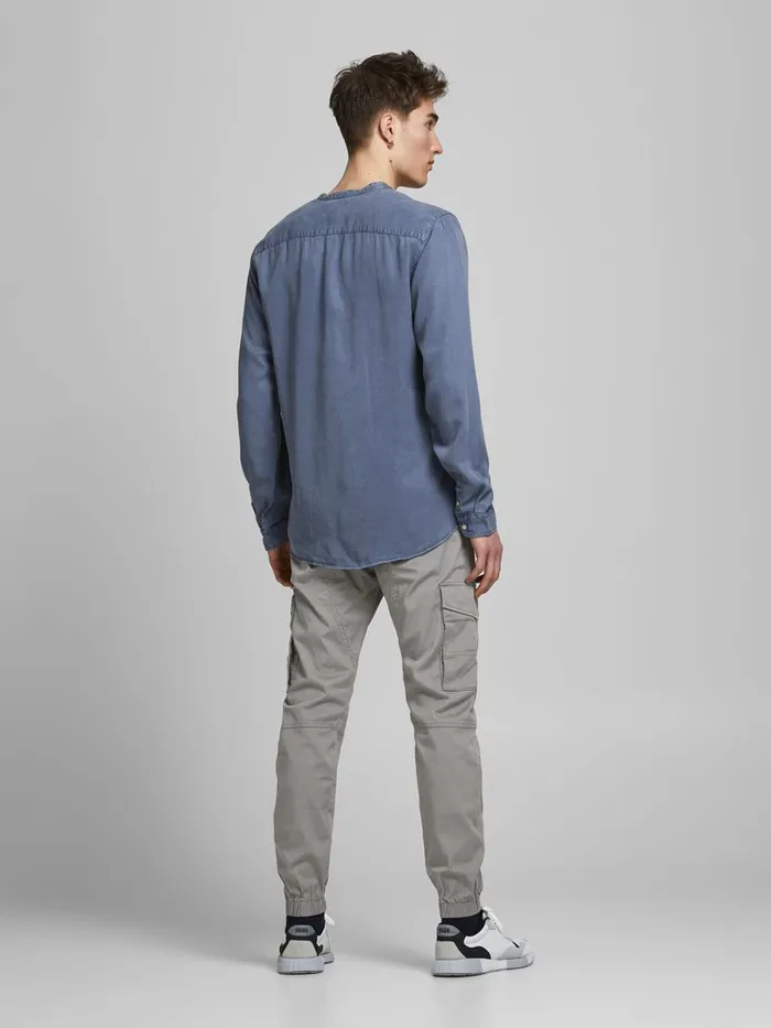 Trousers JACK and JONES Mens PAUL FLAKE AKM CARGO TROUSERS Grey Sedona Sage