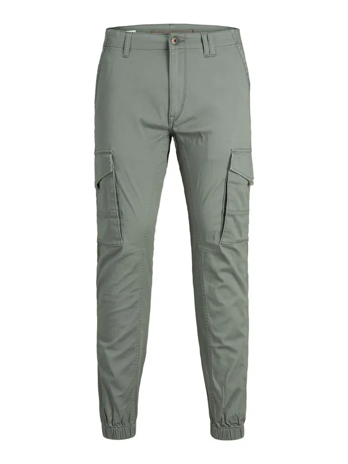 Trousers JACK and JONES Mens PAUL FLAKE AKM CARGO TROUSERS Grey Sedona Sage