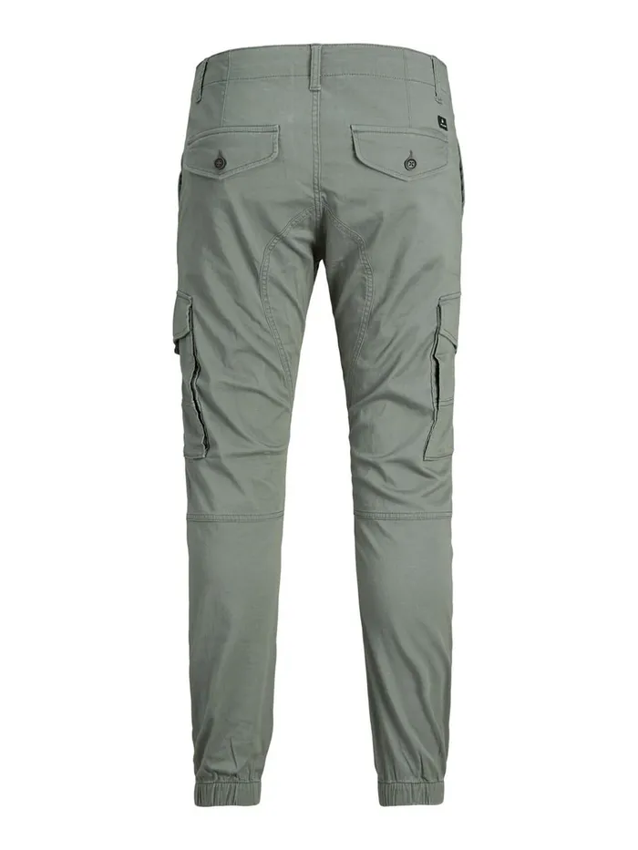 Trousers JACK and JONES Mens PAUL FLAKE AKM CARGO TROUSERS Grey Sedona Sage