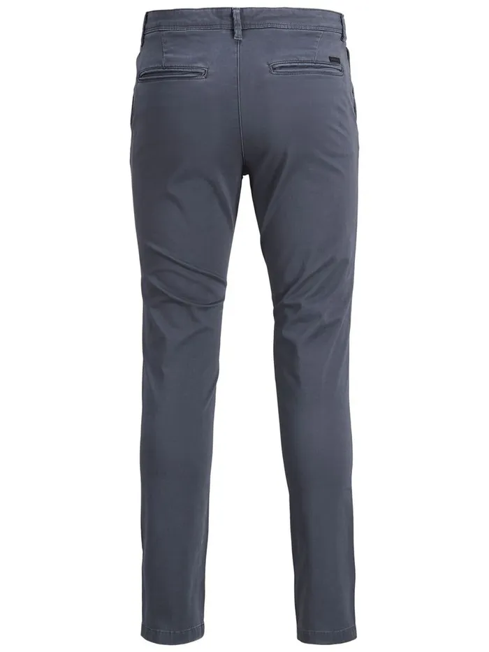 Trousers JACK and JONES Mens SLIM FIT CHINOS Grey Asphalt