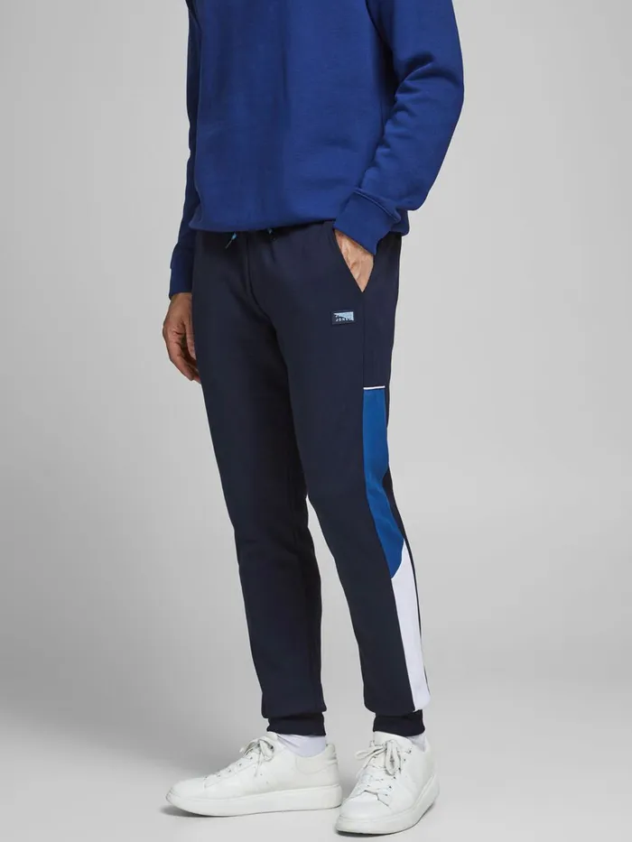 Trousers JACK and JONES Mens WILL CARLING SWEATPANTS Blue Navy Blazer Gift for Friend Trousers JACK and JONES Mens WILL CARLING SWEATPANTS Blue Navy Blazer Gift for Friend