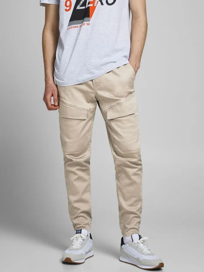 Trousers JACK and JONES Mens WILL GUS TROUSERS Beige Crockery