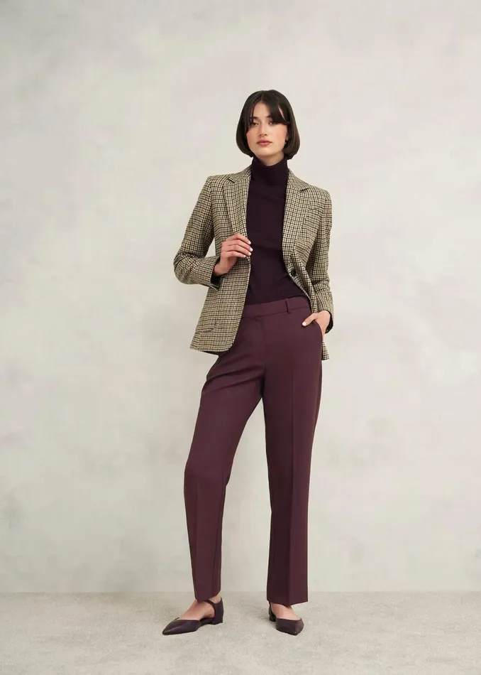 Trousers Women HOBBS Gerrie Straight Trousers Malbec Purple