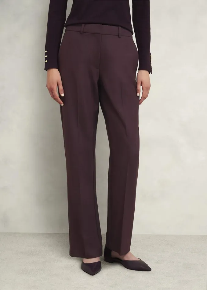 Trousers Women HOBBS Gerrie Straight Trousers Malbec Purple