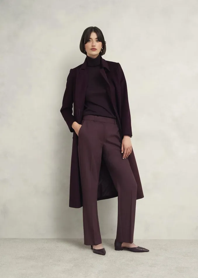 Trousers Women HOBBS Gerrie Straight Trousers Malbec Purple