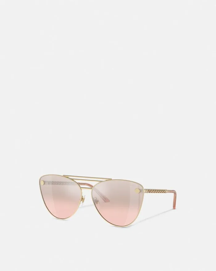 Tubular Greca CatEye Sunglasses Pink Women Versace Sunglasses