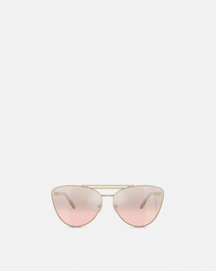 Tubular Greca CatEye Sunglasses Pink Women Versace Sunglasses
