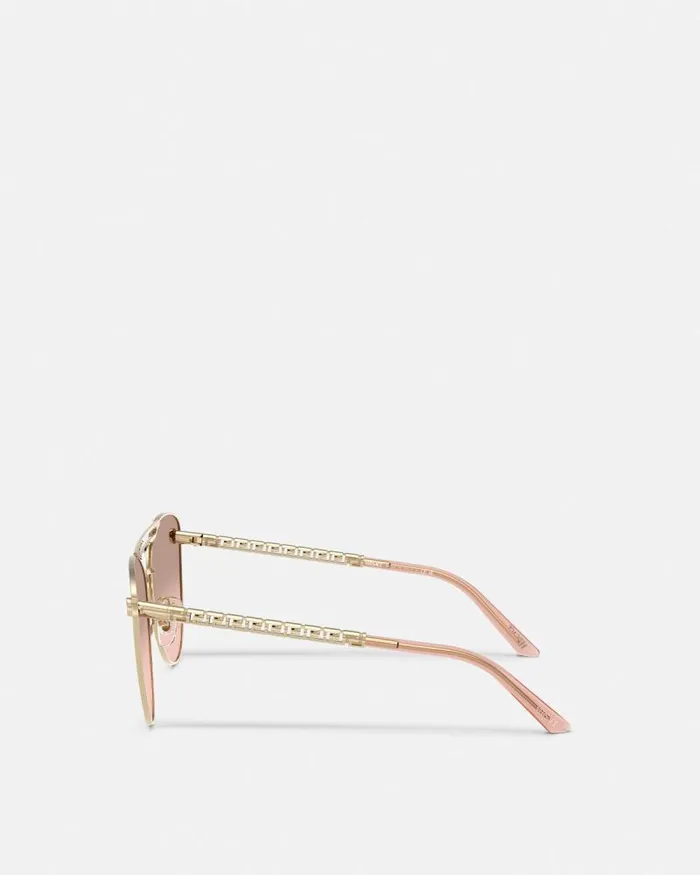 Tubular Greca CatEye Sunglasses Pink Women Versace Sunglasses