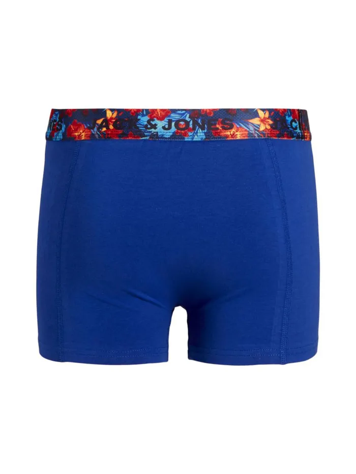 Underwear JACK and JONES Junior BOYS 3PACK FLORAL WAISTBAND TRUNKS Blue Surf the Web Popular