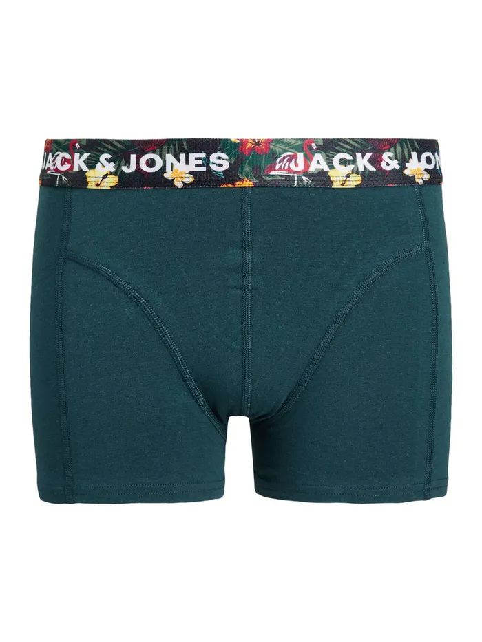 Underwear JACK and JONES Junior BOYS 3PACK FLORAL WAISTBAND TRUNKS Blue Surf the Web Popular