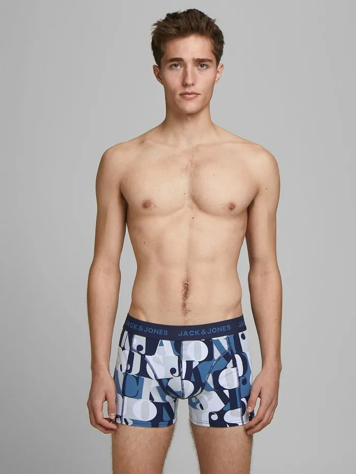 Underwear JACK and JONES Mens 3PACK TRUNKS Red Bittersweet Casaul