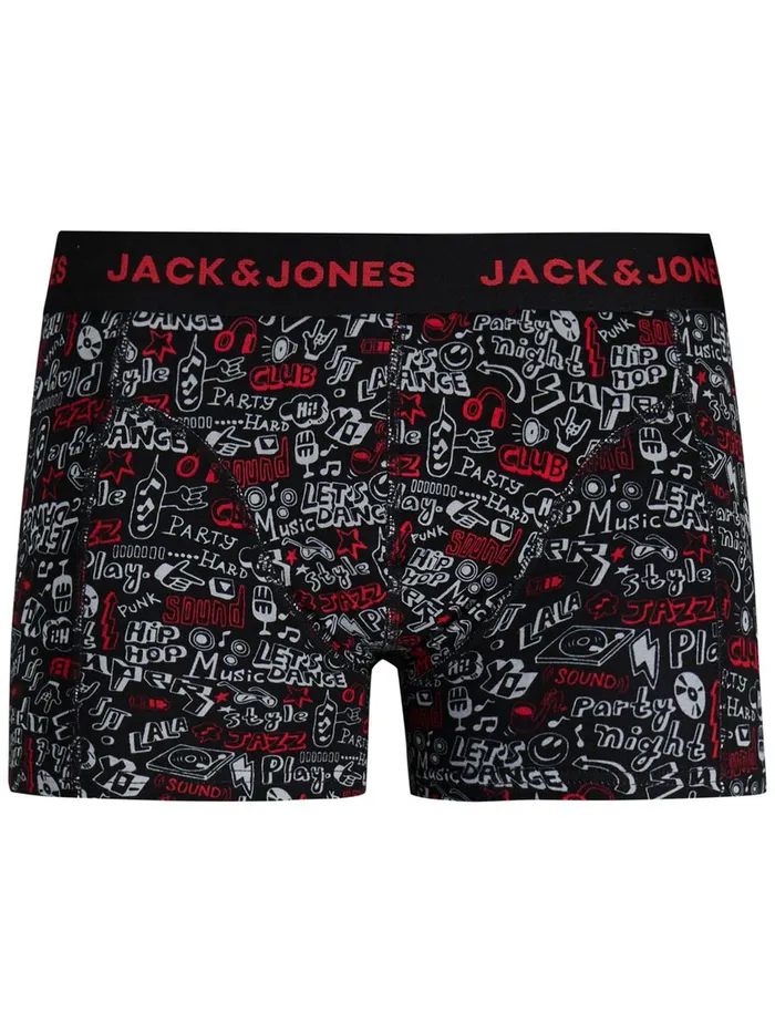 Underwear JACK and JONES Mens 3PACK TRUNKS Red Bittersweet Casaul