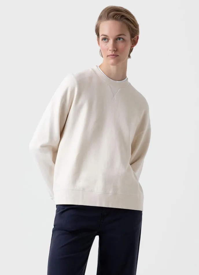 Undyed Relaxed Loopback Sweatshirt Undyed Women SUNSPEL Sweatshirts and Sweatpants