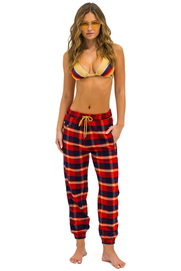 Unisex Plaid Lodge Pant 8211 Rugby Plaid Men Aviator Nation Sweatpants