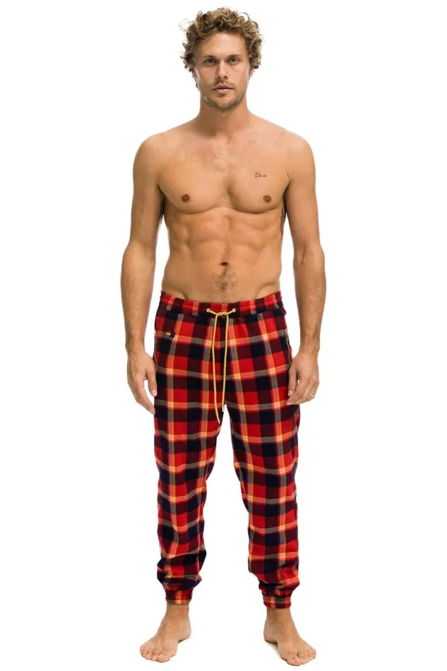 Unisex Plaid Lodge Pant 8211 Rugby Plaid Men Aviator Nation Sweatpants