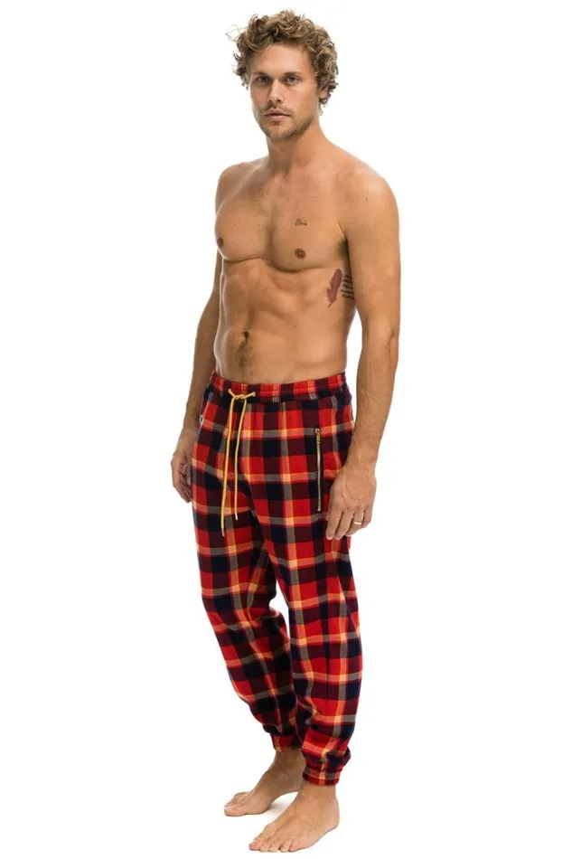 Unisex Plaid Lodge Pant 8211 Rugby Plaid Men Aviator Nation Sweatpants