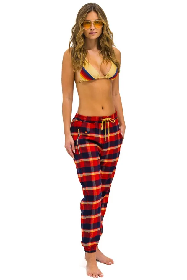 Unisex Plaid Lodge Pant 8211 Rugby Plaid Men Aviator Nation Sweatpants