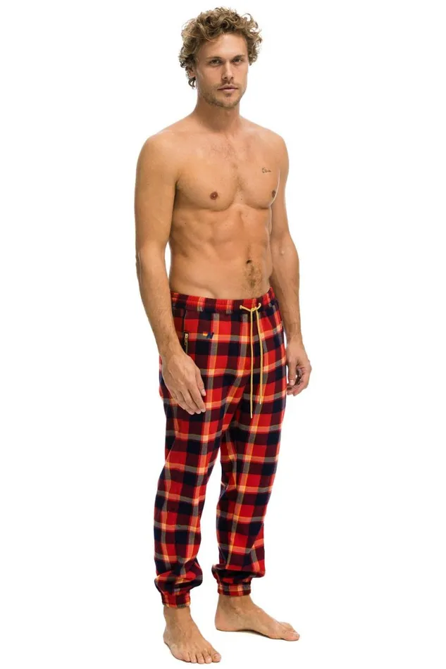 Unisex Plaid Lodge Pant 8211 Rugby Plaid Men Aviator Nation Sweatpants