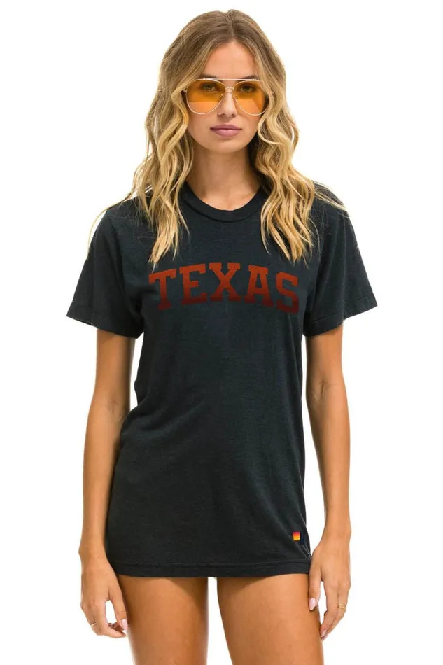 University Of Texas Bolt Crew Tee Shirt 8211 Charcoal WomenMen Aviator Nation Tees