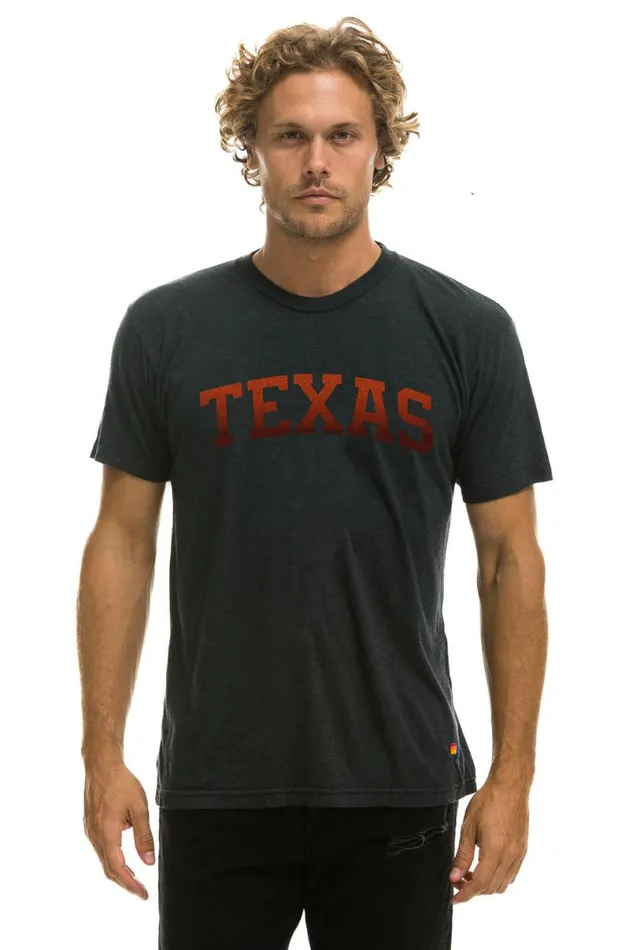 University Of Texas Bolt Crew Tee Shirt 8211 Charcoal WomenMen Aviator Nation Tees