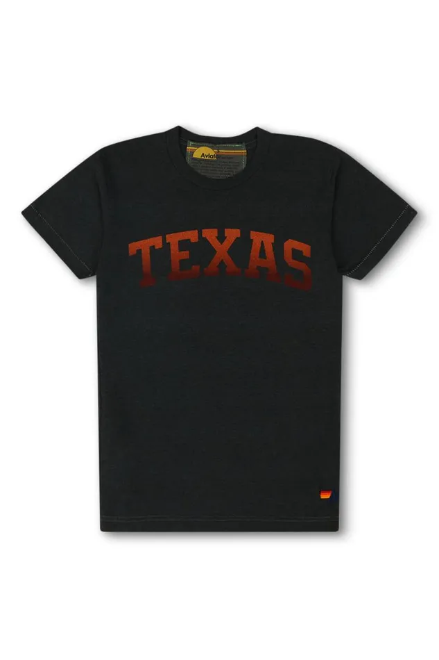 University Of Texas Bolt Crew Tee Shirt 8211 Charcoal WomenMen Aviator Nation Tees