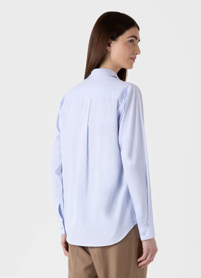 ussunspel Cotton Shirt Blue Women Shirts and Blouses ussunspel Cotton Shirt Blue Women Shirts and Blouses
