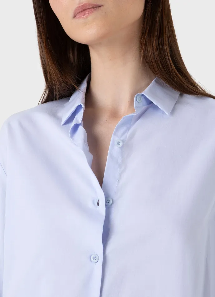 ussunspel Cotton Shirt Blue Women Shirts and Blouses ussunspel Cotton Shirt Blue Women Shirts and Blouses
