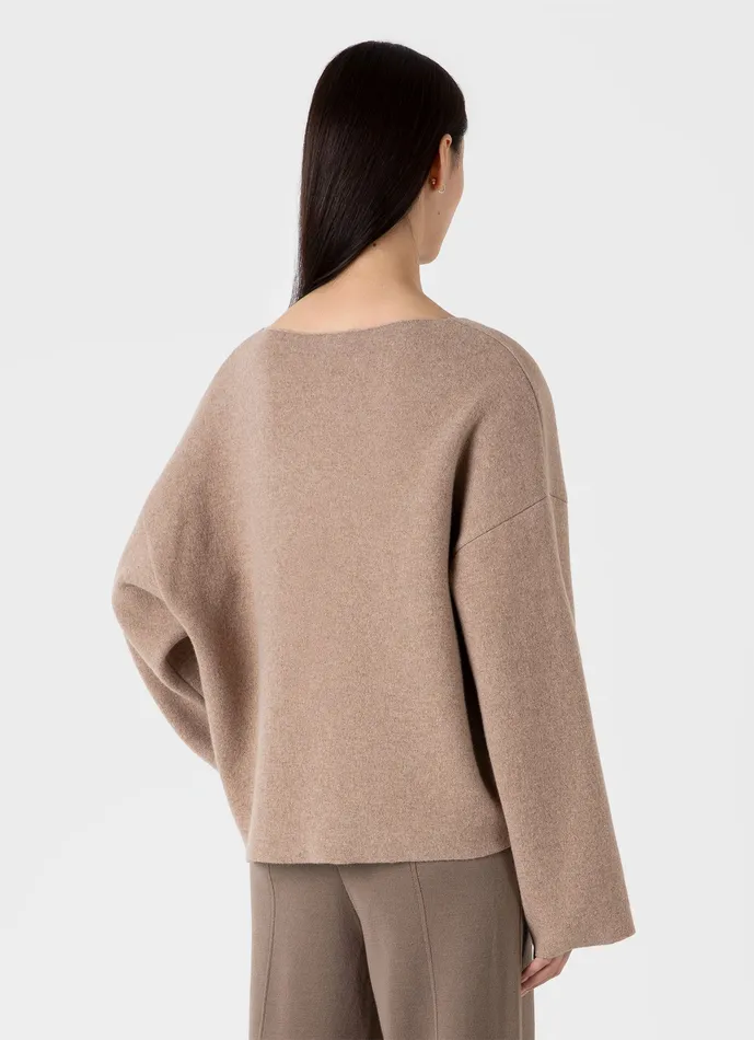 ussunspel Double Faced Jumper Oatmeal Melange Women Knitwear ussunspel Double Faced Jumper Oatmeal Melange Women Knitwear