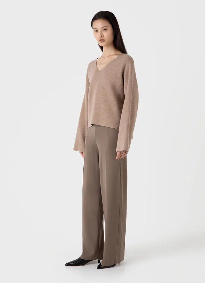 ussunspel Double Faced Jumper Oatmeal Melange Women Knitwear ussunspel Double Faced Jumper Oatmeal Melange Women Knitwear