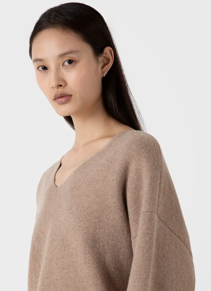 ussunspel Double Faced Jumper Oatmeal Melange Women Knitwear ussunspel Double Faced Jumper Oatmeal Melange Women Knitwear