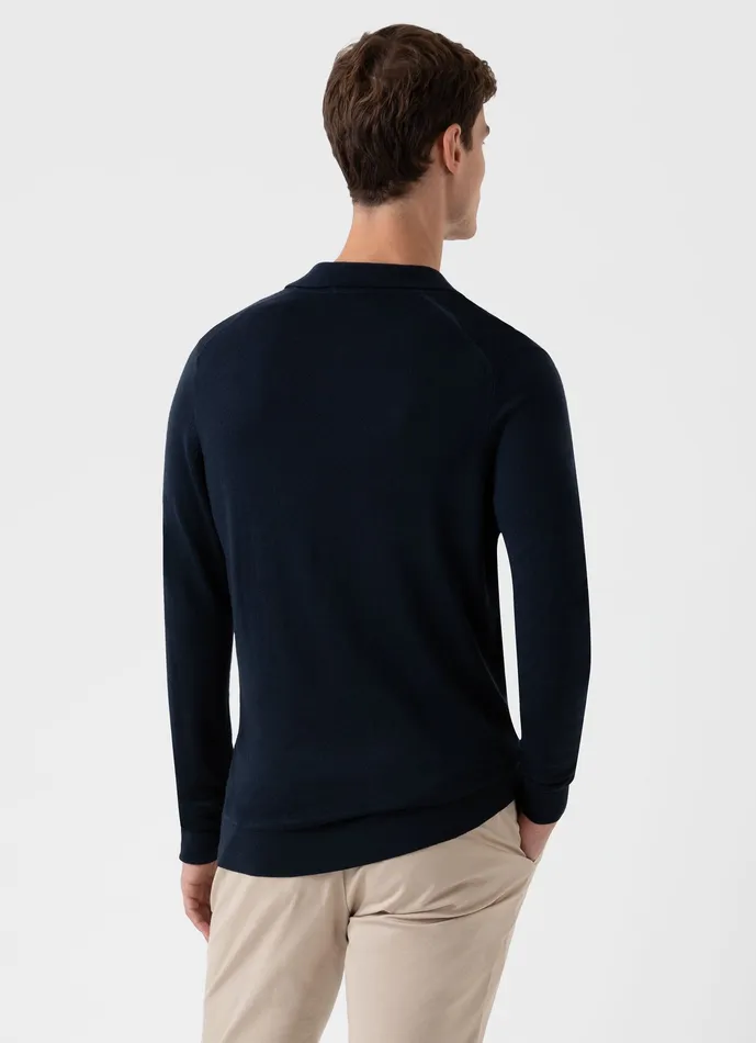 ussunspel ExtraFine Merino Polo Shirt Light Navy Men Polo Shirts ussunspel ExtraFine Merino Polo Shirt Light Navy Men Polo Shirts