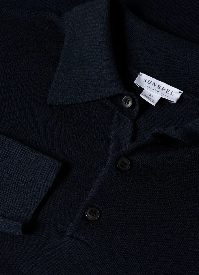 ussunspel ExtraFine Merino Polo Shirt Light Navy Men Polo Shirts ussunspel ExtraFine Merino Polo Shirt Light Navy Men Polo Shirts