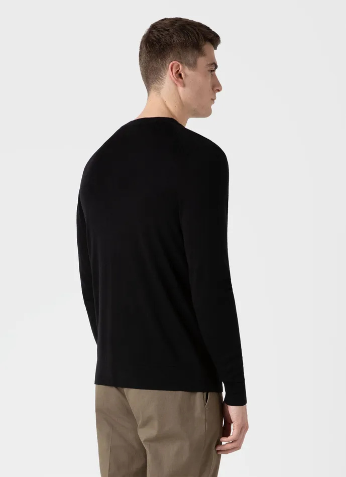 ussunspel Knitwear Men ExtraFine Merino Cardigan Black ussunspel Knitwear Men ExtraFine Merino Cardigan Black