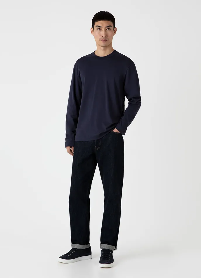 ussunspel Long Sleeve Heavyweight Tshirt Navy Men Tshirts ussunspel Long Sleeve Heavyweight Tshirt Navy Men Tshirts