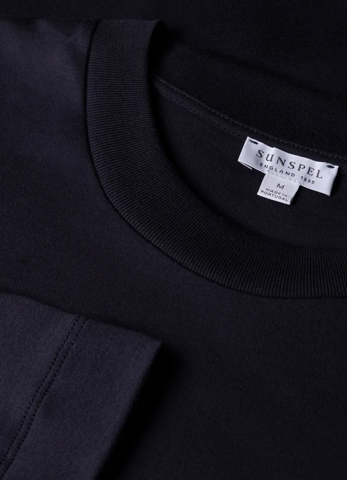 ussunspel Long Sleeve Heavyweight Tshirt Navy Men Tshirts ussunspel Long Sleeve Heavyweight Tshirt Navy Men Tshirts