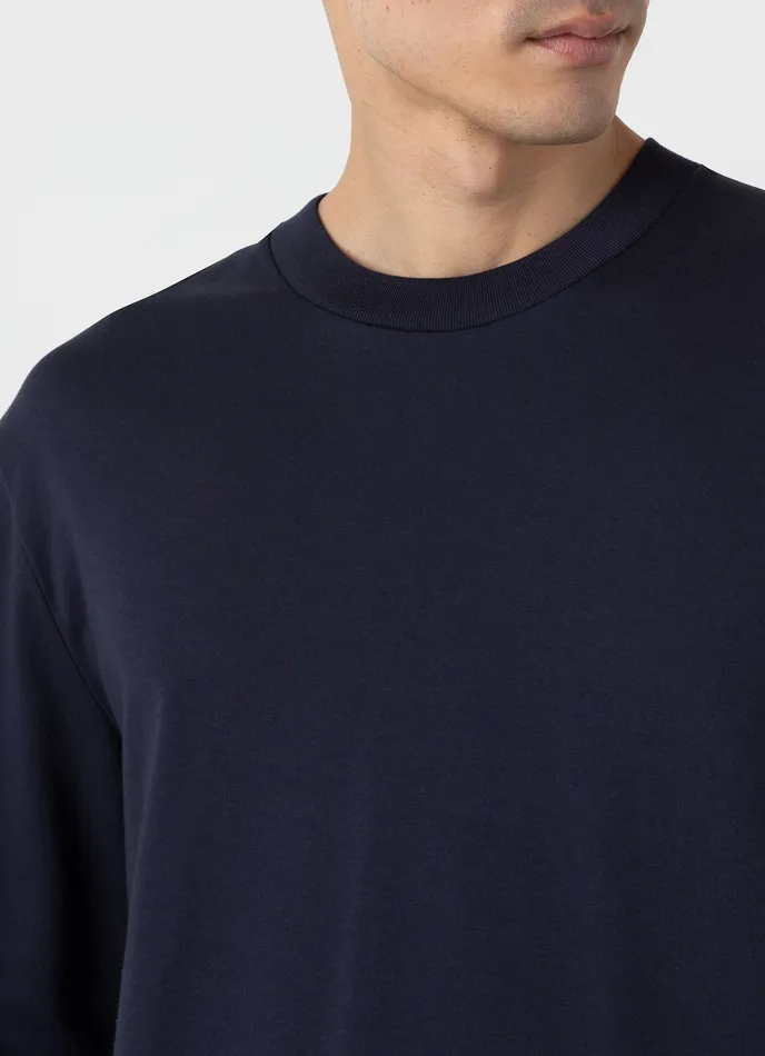 ussunspel Long Sleeve Heavyweight Tshirt Navy Men Tshirts ussunspel Long Sleeve Heavyweight Tshirt Navy Men Tshirts
