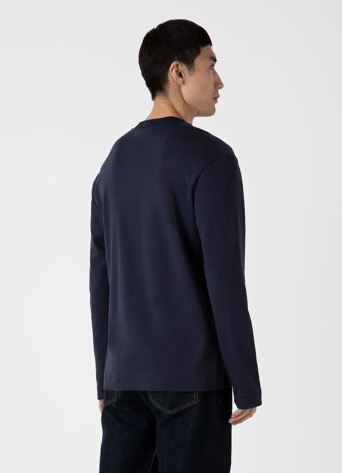 ussunspel Long Sleeve Heavyweight Tshirt Navy Men Tshirts ussunspel Long Sleeve Heavyweight Tshirt Navy Men Tshirts