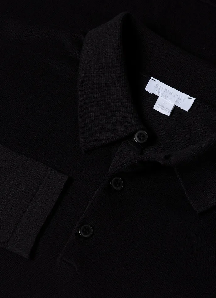 ussunspel Polo Shirts Men Long Sleeve Sea Island Cotton Polo Shirt Black ussunspel Polo Shirts Men Long Sleeve Sea Island Cotton Polo Shirt Black