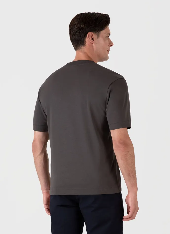 ussunspel Relaxed Fit Heavyweight Tshirt Charcoal Men Tshirts ussunspel Relaxed Fit Heavyweight Tshirt Charcoal Men Tshirts