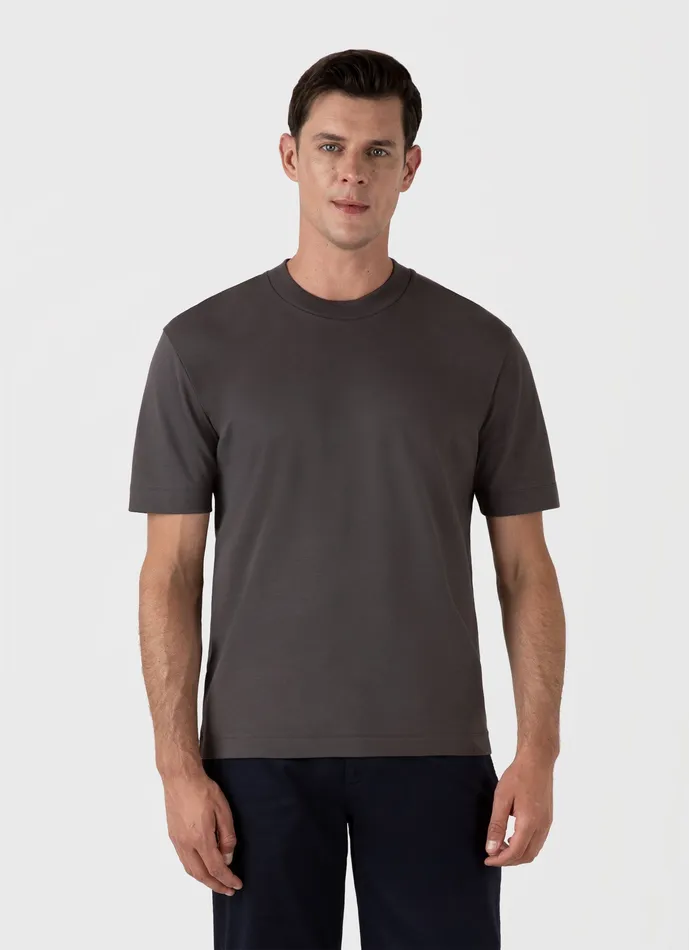 ussunspel Relaxed Fit Heavyweight Tshirt Charcoal Men Tshirts ussunspel Relaxed Fit Heavyweight Tshirt Charcoal Men Tshirts