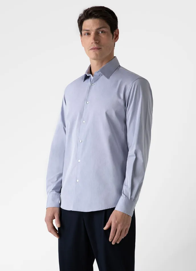 ussunspel Shirts Men Sea Island Cotton Shirt Light Blue ussunspel Shirts Men Sea Island Cotton Shirt Light Blue