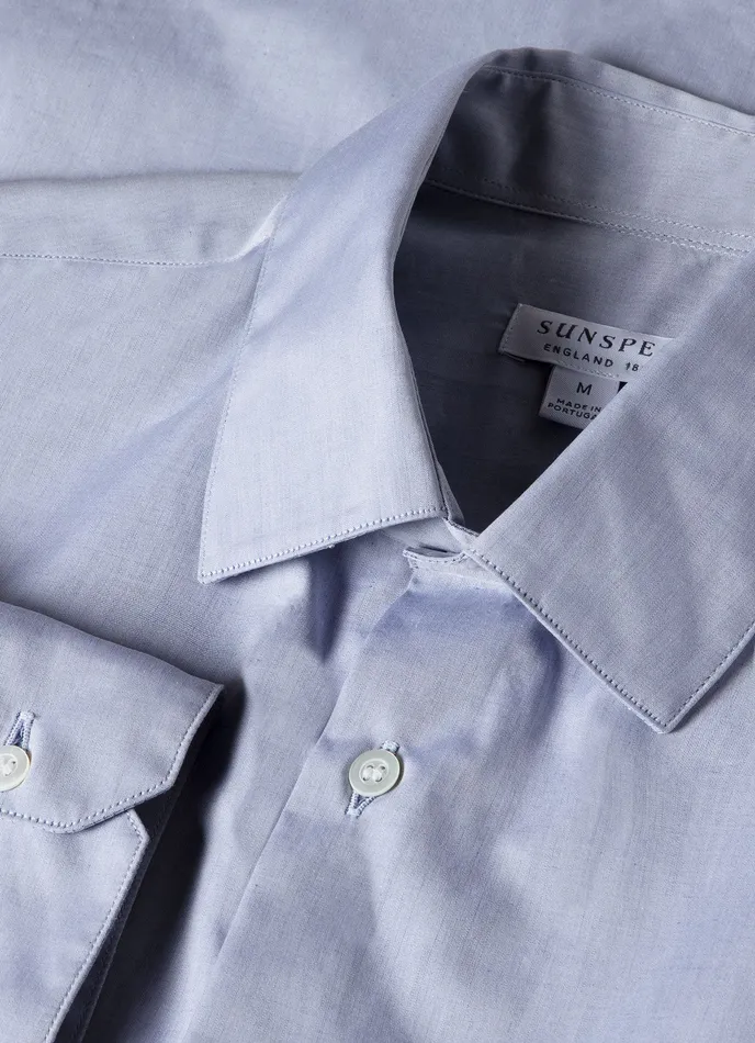 ussunspel Shirts Men Sea Island Cotton Shirt Light Blue ussunspel Shirts Men Sea Island Cotton Shirt Light Blue
