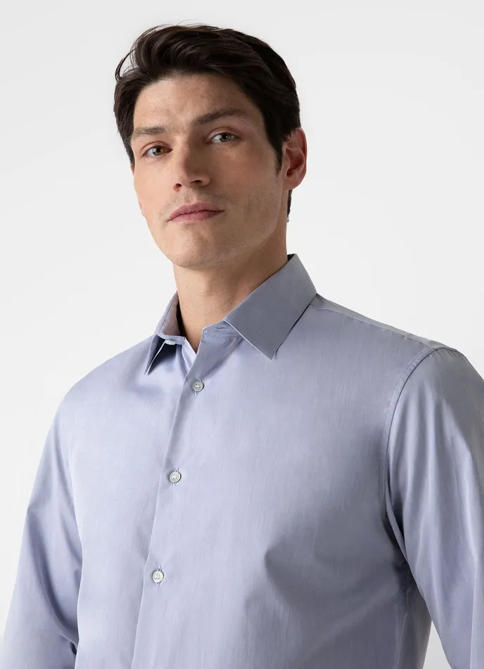 ussunspel Shirts Men Sea Island Cotton Shirt Light Blue ussunspel Shirts Men Sea Island Cotton Shirt Light Blue