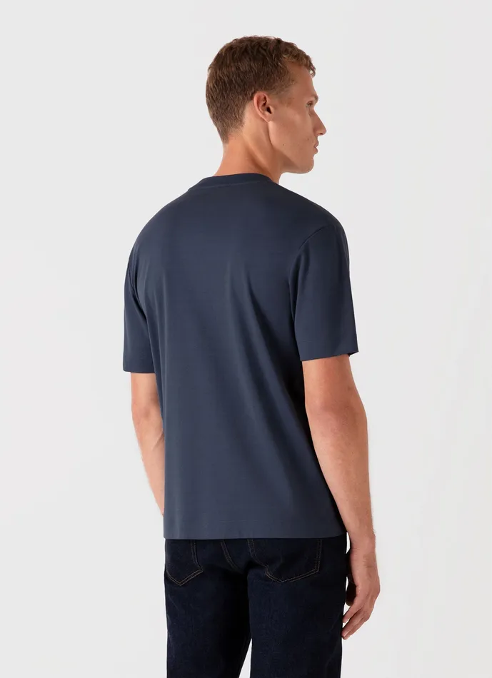 ussunspel Tshirts Men Relaxed Fit Heavyweight Tshirt Slate Blue ussunspel Tshirts Men Relaxed Fit Heavyweight Tshirt Slate Blue