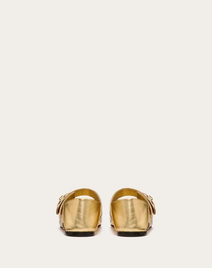 Valentino Ballerinas Woman Maryjane Vlogo Locker Ballerina In Mirrored Calfskin For Woman In Gold Gold Valentino Ballerinas Woman Maryjane Vlogo Locker Ballerina In Mirrored Calfskin For Woman In Gold Gold